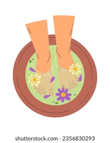 Procedimiento Pedicure Spa Con Ilustración Del Vector De Aceite