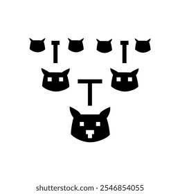 pedigree chart cat breeding glyph icon vector. pedigree chart cat breeding sign. isolated symbol illustration