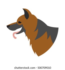 Pedigree dog head german shepherd