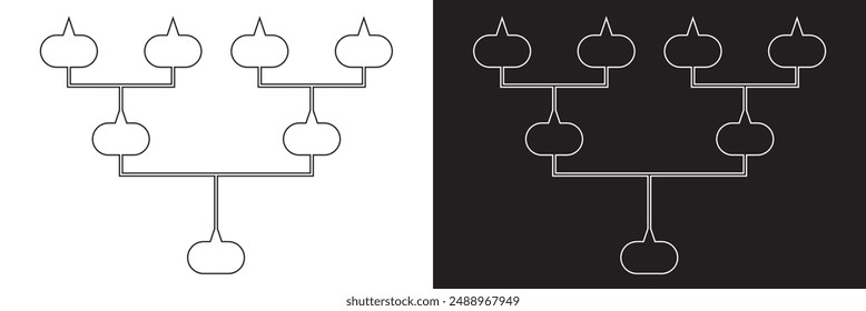 Pedigree icon family tree, family life history diagram, pedigree chart. isolated on white and black background. vector . EPS 10