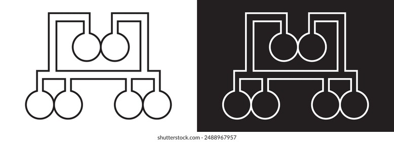 Pedigree icon family tree, family life history diagram, pedigree chart. isolated on white and black background. vector . EPS 10