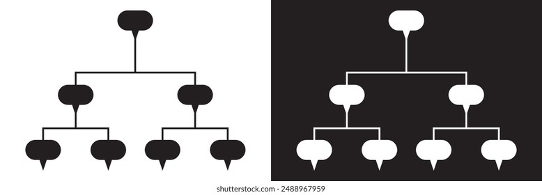 Pedigree icon family tree, family life history diagram, pedigree chart. isolated on white and black background. vector . EPS 10