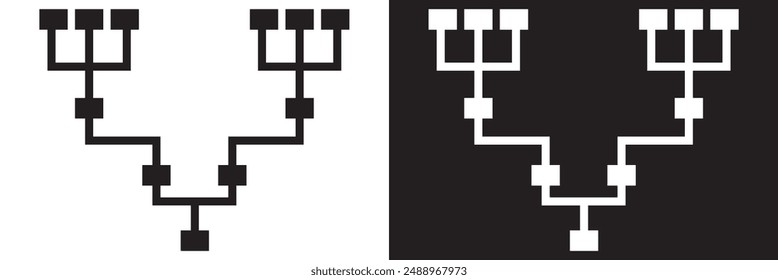 Pedigree icon family tree, family life history diagram, pedigree chart. isolated on white and black background. vector . EPS 10