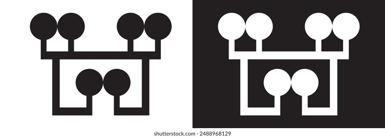 Pedigree icon family tree, family life history diagram, pedigree chart. isolated on white and black background. vector . EPS 10