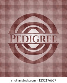 Pedigree red geometric pattern emblem. Seamless.
