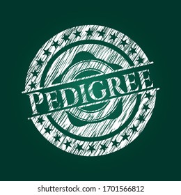 Pedigree written on a blackboard. Vector Illustration. Detailed.
