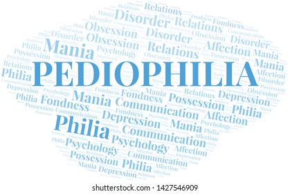Pediophilia word cloud. Type of Philia.