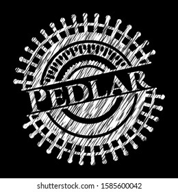 Pedlar written on a chalkboard. Vector Illustration. Detailed.