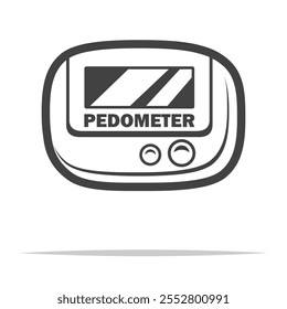 Pedometer outline icon transparent vector isolated
