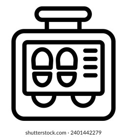 Pedometer tracker icon outline vector. Body activity tracking device. Workout walking counter