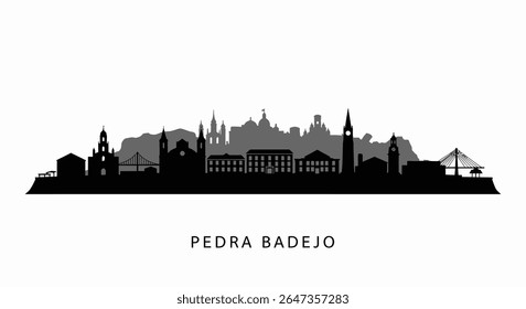Pedra Badejo Silhueta Cabo Verde skyline.