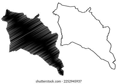 Pedro Alexandre municipality (Bahia state, Municipalities of Brazil, Federative Republic of Brazil) map vector illustration, scribble sketch Pedro Alexandre map