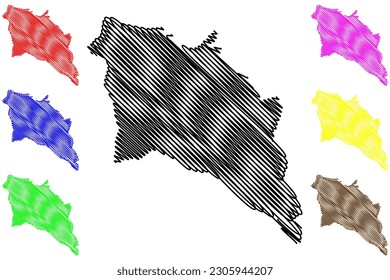 Pedro Alexandre municipality (Bahia state, Municipalities of Brazil, Federative Republic of Brazil) map vector illustration, scribble sketch Pedro Alexandre map