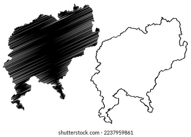 Pedro Ascencio Alquisiras municipality (Free and Sovereign State of Guerrero, Mexico, United Mexican States) map vector illustration, scribble sketch map