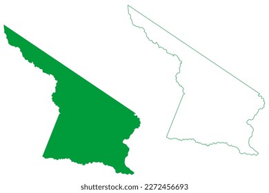 Pedro Canario municipality (Espírito Santo state, Municipalities of Brazil, Federative Republic of Brazil) map vector illustration, scribble sketch Pedro Canário map
