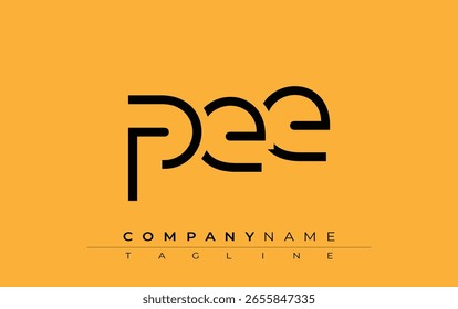 PEE abstract letter design. Modern Business Logo Design With Abstract Typography and Contemporary Style