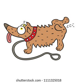 pee dog funny illustration vector