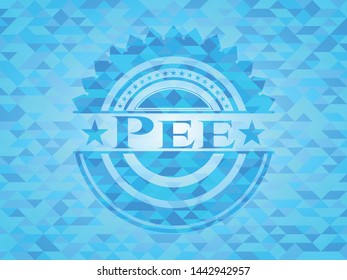 Pee light blue mosaic emblem