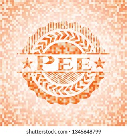 Pee orange mosaic emblem