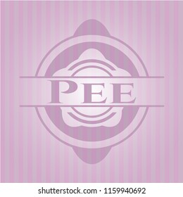 Pee realistic pink emblem