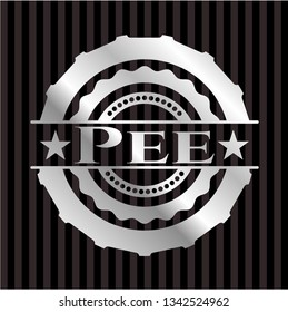 Pee silver shiny badge