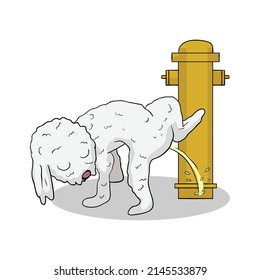 peeing dog Vector illustration isolated