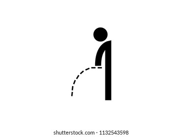 Peeing man black vector illustration symbol