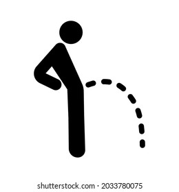Pissen Mann, Vektorschwarz Zeichen Symbol. Bearbeitbare, hochwertige Illustration des Pissmännensymbols