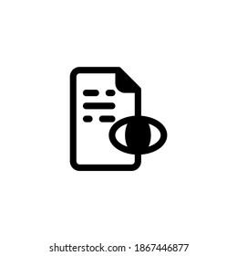 Peek Scientific Paper Academic Journal Read View Glyph Style Icon, Logo, and illustration Vector
