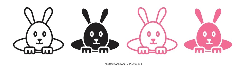 Peekaboo Rabbit Icon Capturing the Joy of Easter Pet Festivities