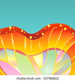 Peeking from below the wing bright colored tropical butterflies. All isolated. 