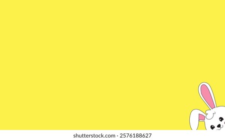 A Peeking Bunny on a Cheerful Yellow Background, Perfect for Easter or Springtime Designs with a Playful and Cute Aesthetic
