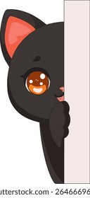 Peeking Cat Out Kitten Cartoon Vector