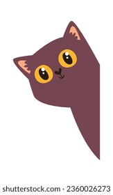 Peeking Cat Pet Vector Illustration
