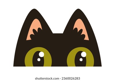 Peeking Cat Pet Vector Illustration