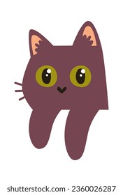 Peeking Cat Pet Vector Illustration