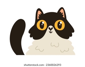 Peeking Cat Pet Vector Illustration