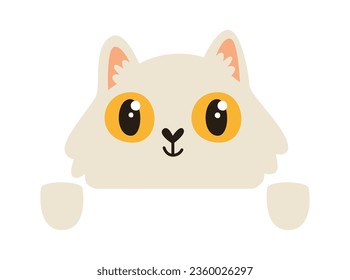 Peeking Cat Pet Vector Illustration