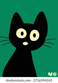 Peeking Composición de gatos, ilustración estilizada con marco triangular y contraste audaz.