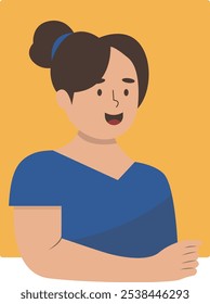 Peeking People Character in Cute Cartoon Design. Isolated Vector Illustration