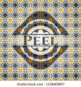 Peel arabesque style emblem. arabic decoration.