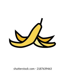 peel banana color icon vector. peel banana sign. isolated symbol illustration