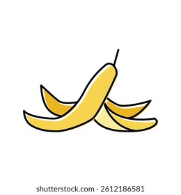 peel banana color icon vector. peel banana sign. isolated symbol illustration