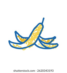 casca banana ícone doodle esboço vetor. casca banana sinal. símbolo isolado ilustração