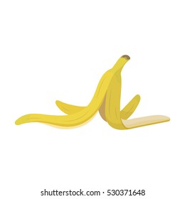 Peel of banana icon in cartoon style isolated on white background. Trash and garbage symbol vector illustration.