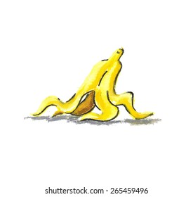 Peel of banana. Isolated