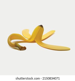 Peel of banana isolated on white background. symbol vector illustration.