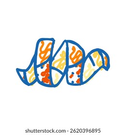 peel clementine ícone doodle esboço vetor. peel clementine sinal. símbolo isolado ilustração