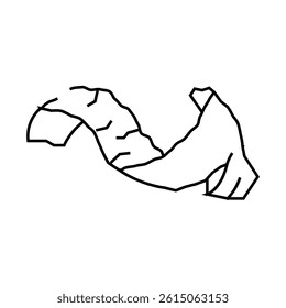 peel clementine line icon vector. peel clementine sign. isolated contour symbol black illustration