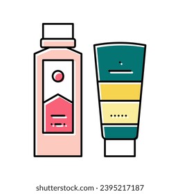 peel and face scrub gel container and peeling soap bottle color icon vector. peel and face scrub gel container and peeling soap bottle sign. isolated symbol illustration